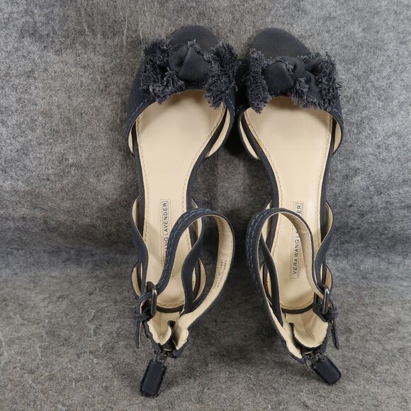 Vera Wang Lavender Shoes Womens 7 Sandal Flats Ankle Strap Fringe Bow Fashion - Picture 7 of 14